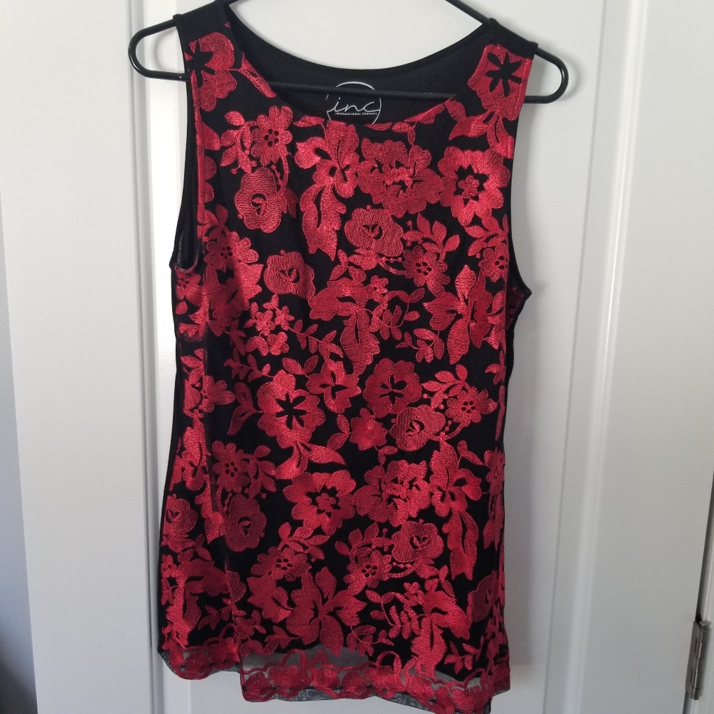 Rose print womens tank top